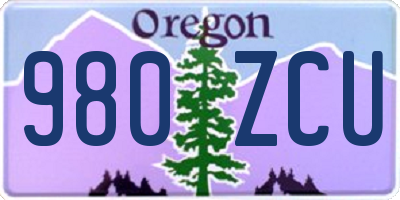 OR license plate 980ZCU