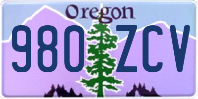 OR license plate 980ZCV