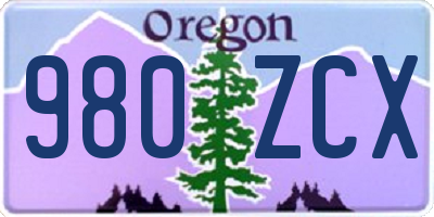 OR license plate 980ZCX