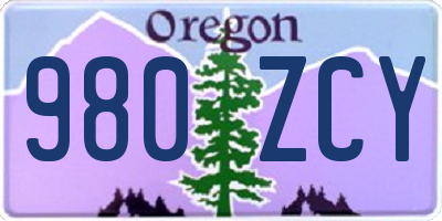 OR license plate 980ZCY