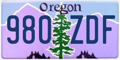 OR license plate 980ZDF