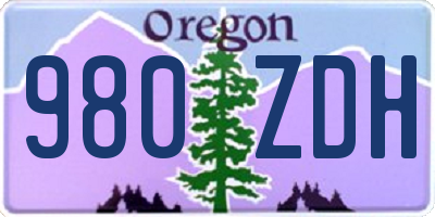 OR license plate 980ZDH
