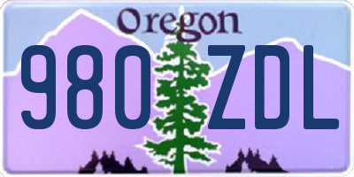 OR license plate 980ZDL