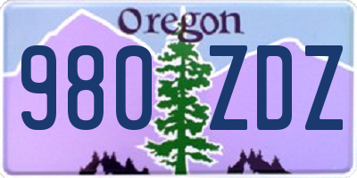 OR license plate 980ZDZ