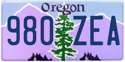 OR license plate 980ZEA