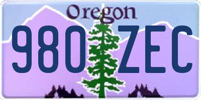OR license plate 980ZEC