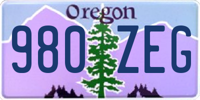 OR license plate 980ZEG