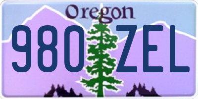 OR license plate 980ZEL