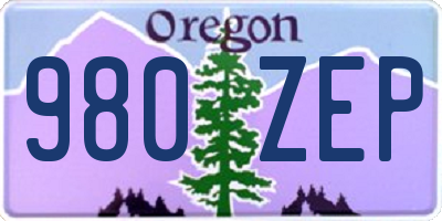 OR license plate 980ZEP