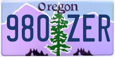 OR license plate 980ZER
