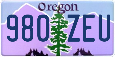 OR license plate 980ZEU