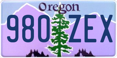 OR license plate 980ZEX