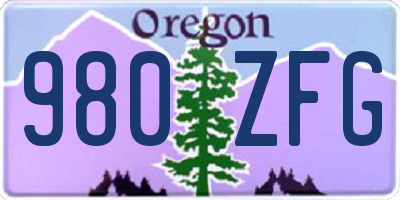 OR license plate 980ZFG