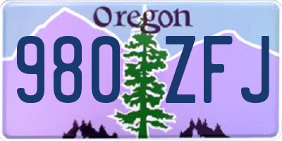 OR license plate 980ZFJ