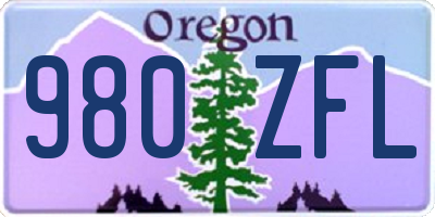 OR license plate 980ZFL