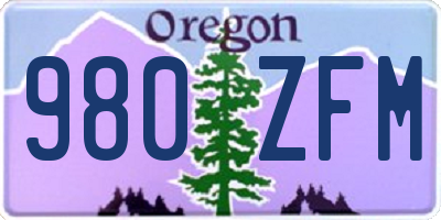 OR license plate 980ZFM