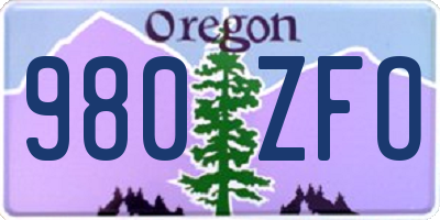 OR license plate 980ZFO