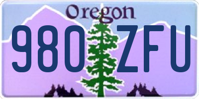 OR license plate 980ZFU