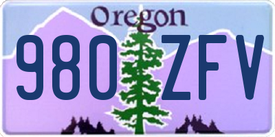 OR license plate 980ZFV