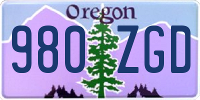 OR license plate 980ZGD