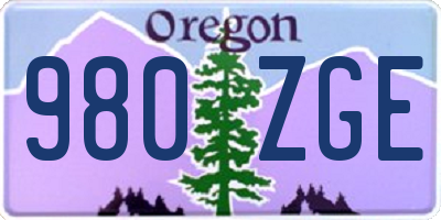 OR license plate 980ZGE