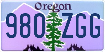 OR license plate 980ZGG