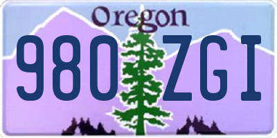 OR license plate 980ZGI