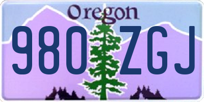 OR license plate 980ZGJ