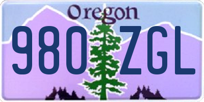 OR license plate 980ZGL