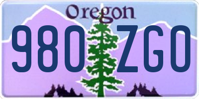 OR license plate 980ZGO