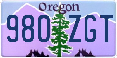 OR license plate 980ZGT