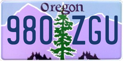OR license plate 980ZGU