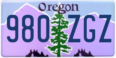 OR license plate 980ZGZ