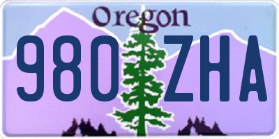 OR license plate 980ZHA