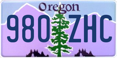 OR license plate 980ZHC