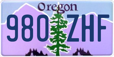 OR license plate 980ZHF
