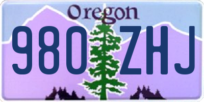 OR license plate 980ZHJ