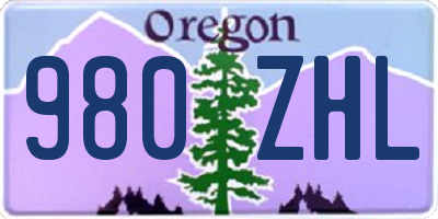 OR license plate 980ZHL