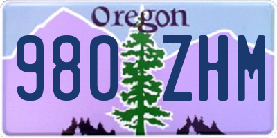 OR license plate 980ZHM