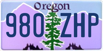 OR license plate 980ZHP