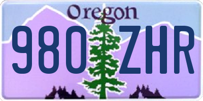 OR license plate 980ZHR
