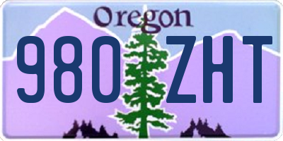 OR license plate 980ZHT