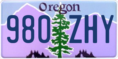 OR license plate 980ZHY