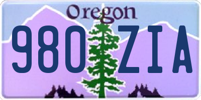 OR license plate 980ZIA
