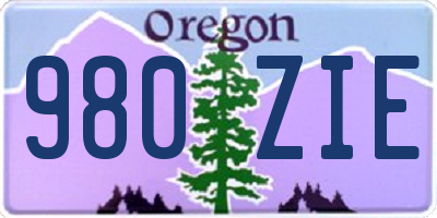 OR license plate 980ZIE
