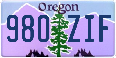 OR license plate 980ZIF