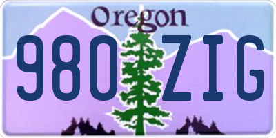 OR license plate 980ZIG