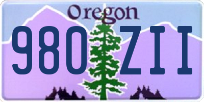 OR license plate 980ZII