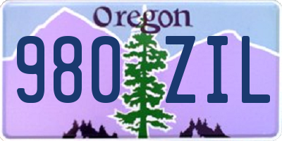 OR license plate 980ZIL