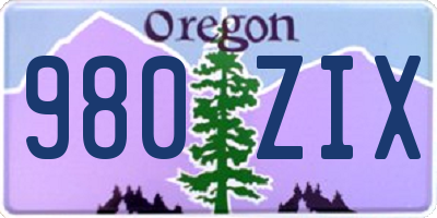 OR license plate 980ZIX